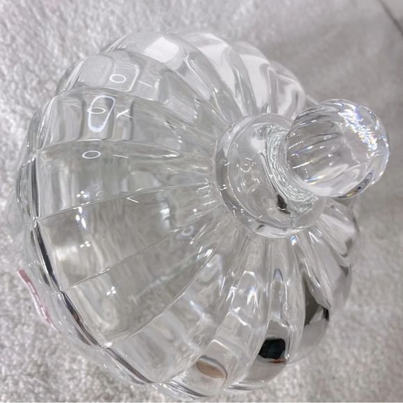 Vintage Deli Qing Ping Guo Green Apple Clear  Glass Trinket Dish & Lid - Picture 12 of 16